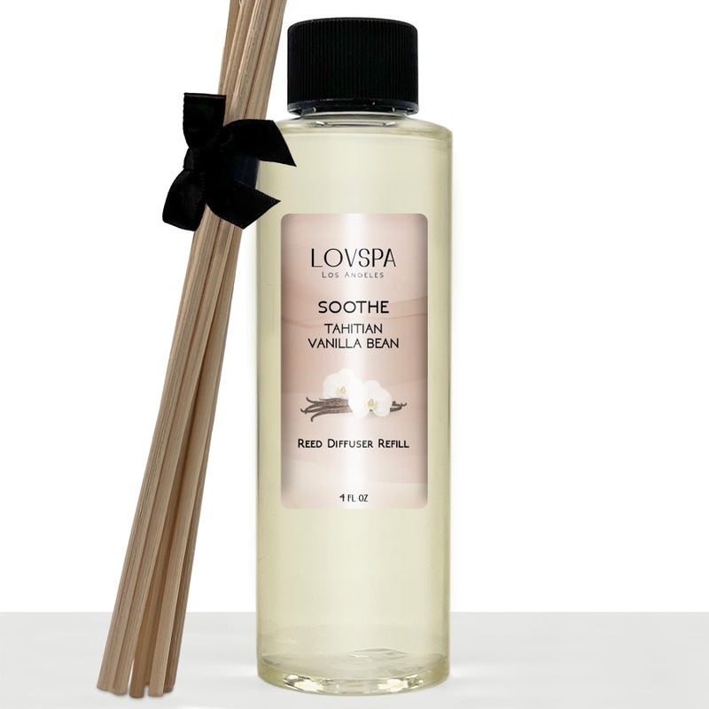 LOVSPA Soothe Tahitian Vanilla Diffuser Oil - Luxury Essential Oils for Diffuser Refill & Air Freshener Room Spray - Long-Lasting & Natural Home Fragrance, Scented Oil for Diffusers, USA Made, 4oz - Image 1